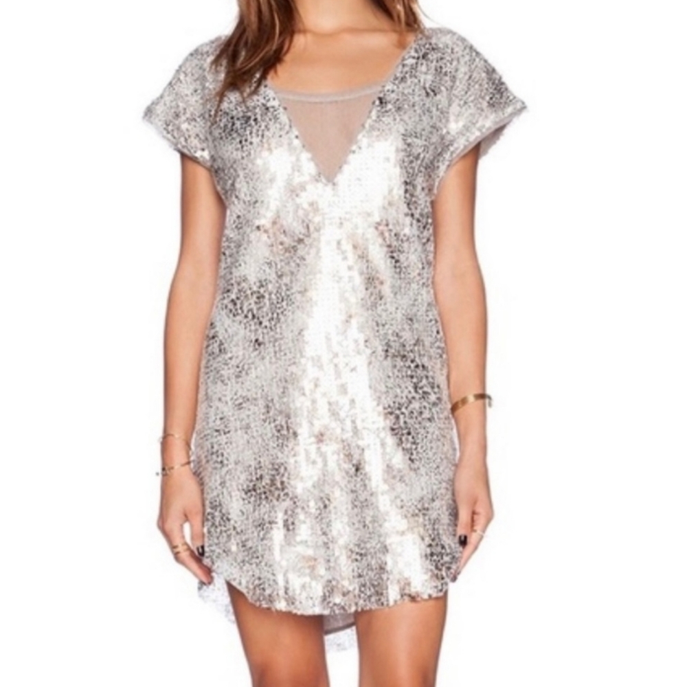 *NWOT*Free People Dress Midnight Dreamer Shattered Glass Sequin
